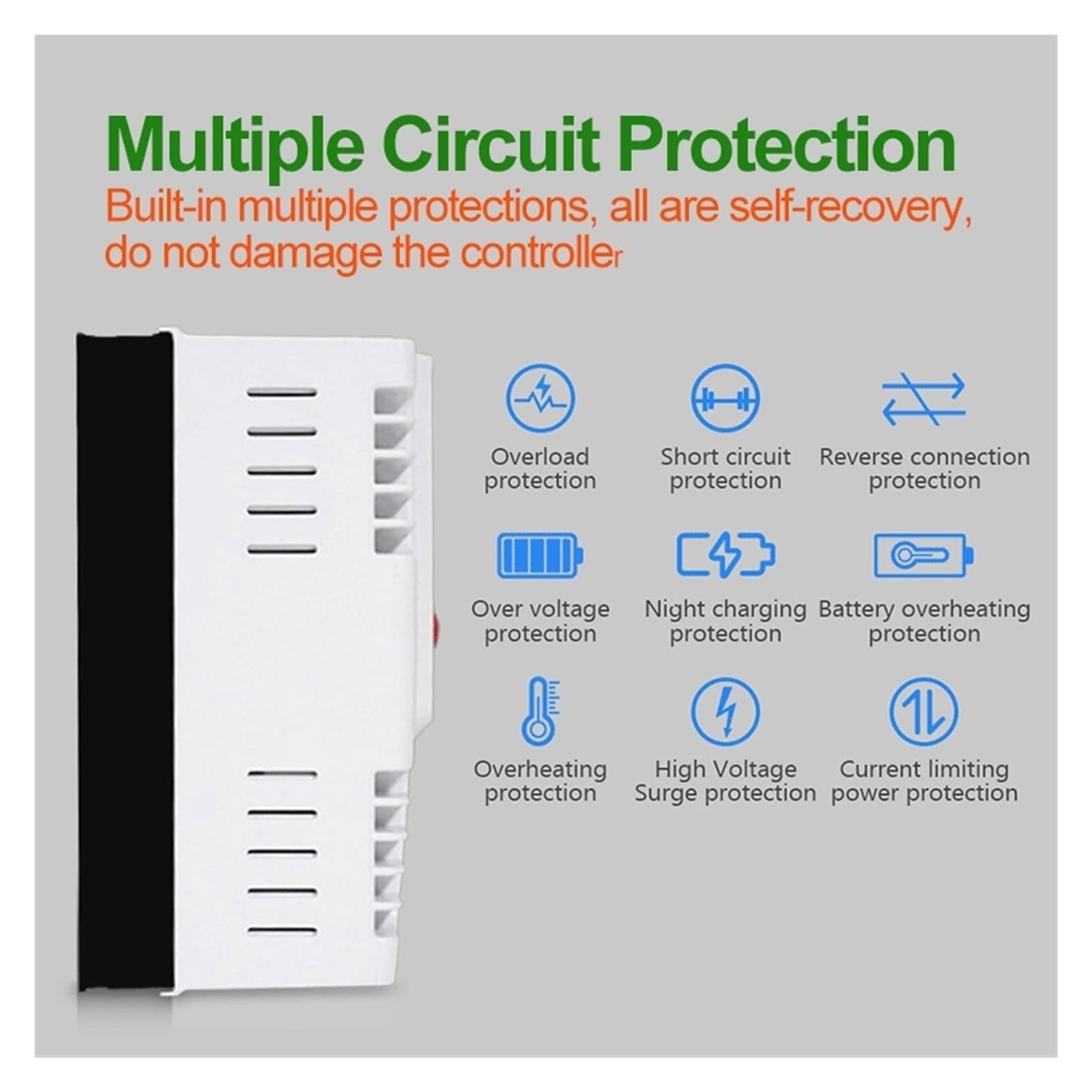 30A 40A 50A 60A Regulator Ładowania Słonecznego Inteligentna Kontrola Aplikacji WiFi Nadaje Się Do 12V 24V 48V Kwasowo-ołowiowy/żel/lit Łatwy Skuteczny(20A)