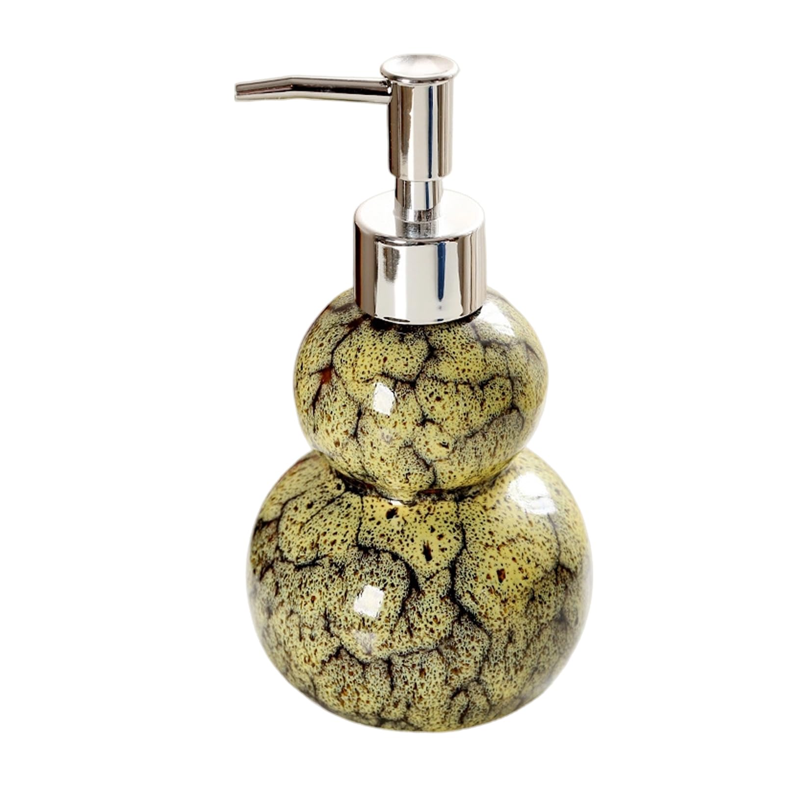 WEILWH Beautiful Soap Dispenser Gourd Shaped Ceramic Press Bottle Shampoo and Shower Gel Dispensing Bottle Shampoo Ceramic Soap