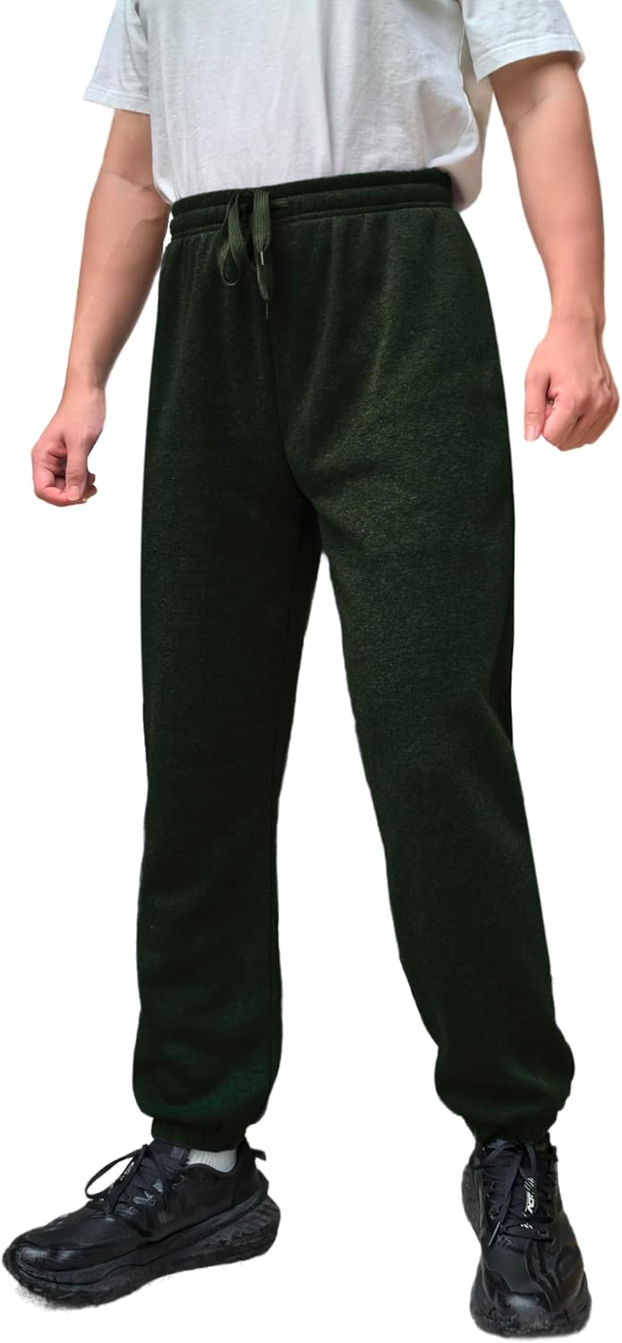 Men's Sweatpants Fleece Joggers Elastic Bottom Pants with Pockets Tapered Athletic Elastic Drawstring Sweatpants for Men - Image 8