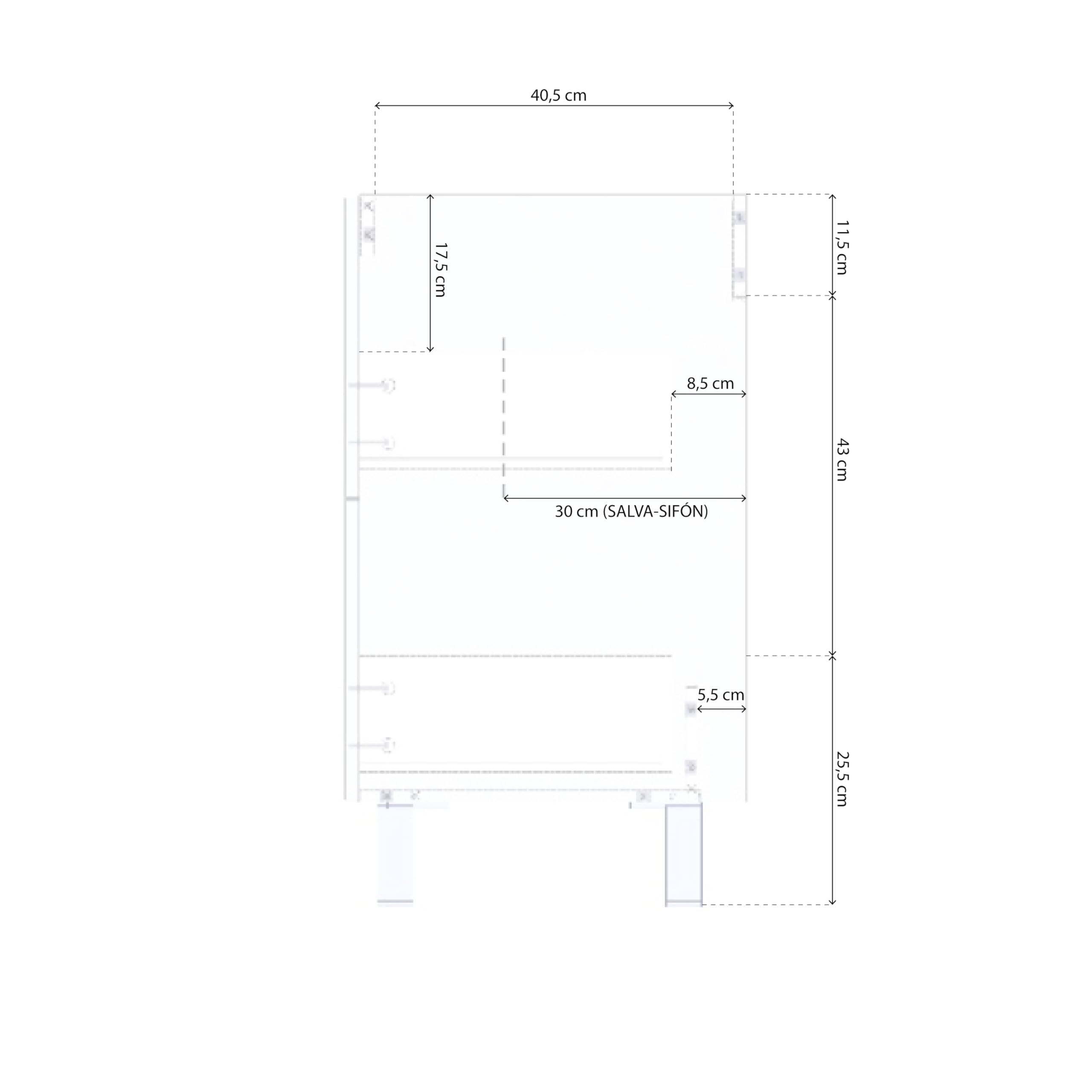 duehome | Mueble de Baño con 2 Cajones y Espejo, Modulo Lavabo, Modelo Sense, Acabado en Roble Alaska, Medidas: 80 cm (Ancho) x 80 cm (Alto) x 45 cm (Fondo)
