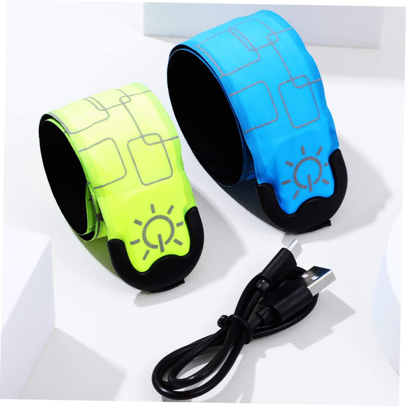 Toyvian 4pièces Bracelets LED Réfléchissants Rechargeables par USB Lot pour Course à Pied Et Promenades