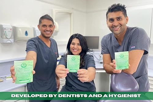 Miniatura 2 de Tabletas de pasta de dientes cero residuos con flúor, tabletas de pasta de dientes de viaje para dientes sanos y aliento fresco, 60 pestañas