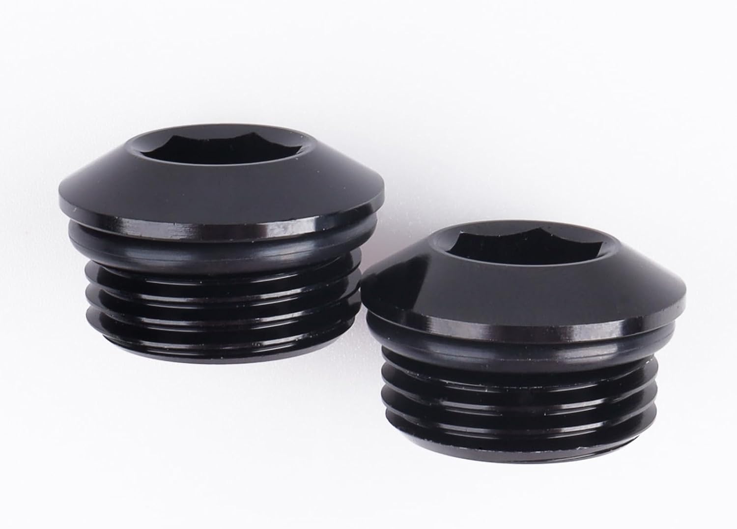 AC PERFORMANCE -8 AN Male Hex Head Socket ORB Port Plug Fitting Aluminum Black, Pack of 2