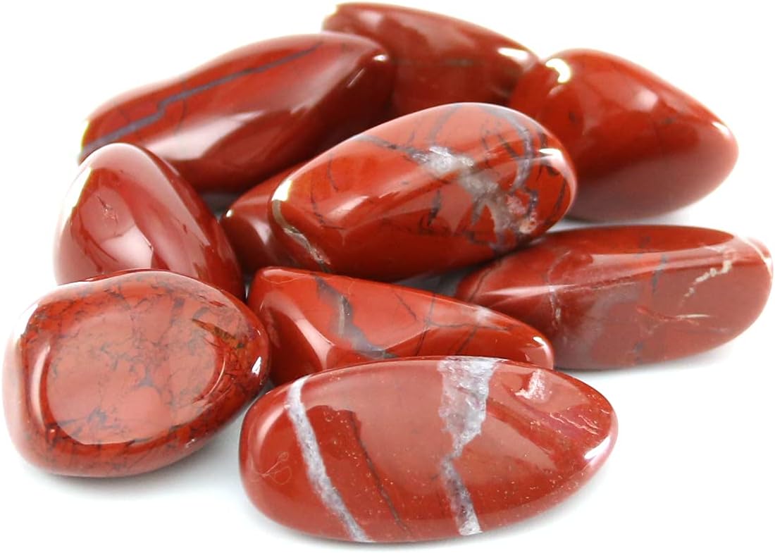 Tumbled Polished Natural Red Jasper Stones, Crystals and Healing Stones Quartz Bulk for Wicca, Reiki, Healing Energy, Chakra Stones, Witchcraft Supplies(10Pcs)
