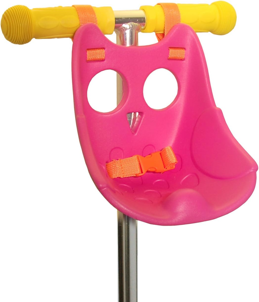Scootaheadz Owl Scooter Seat - Kids Micro Scooter Accessories - Cuddly Toy Carrier - Kids Scooter Accessories That Fits Scooters, Bikes and Trikes - Cool Owl Design in Pink - Scooter Gift For Girls