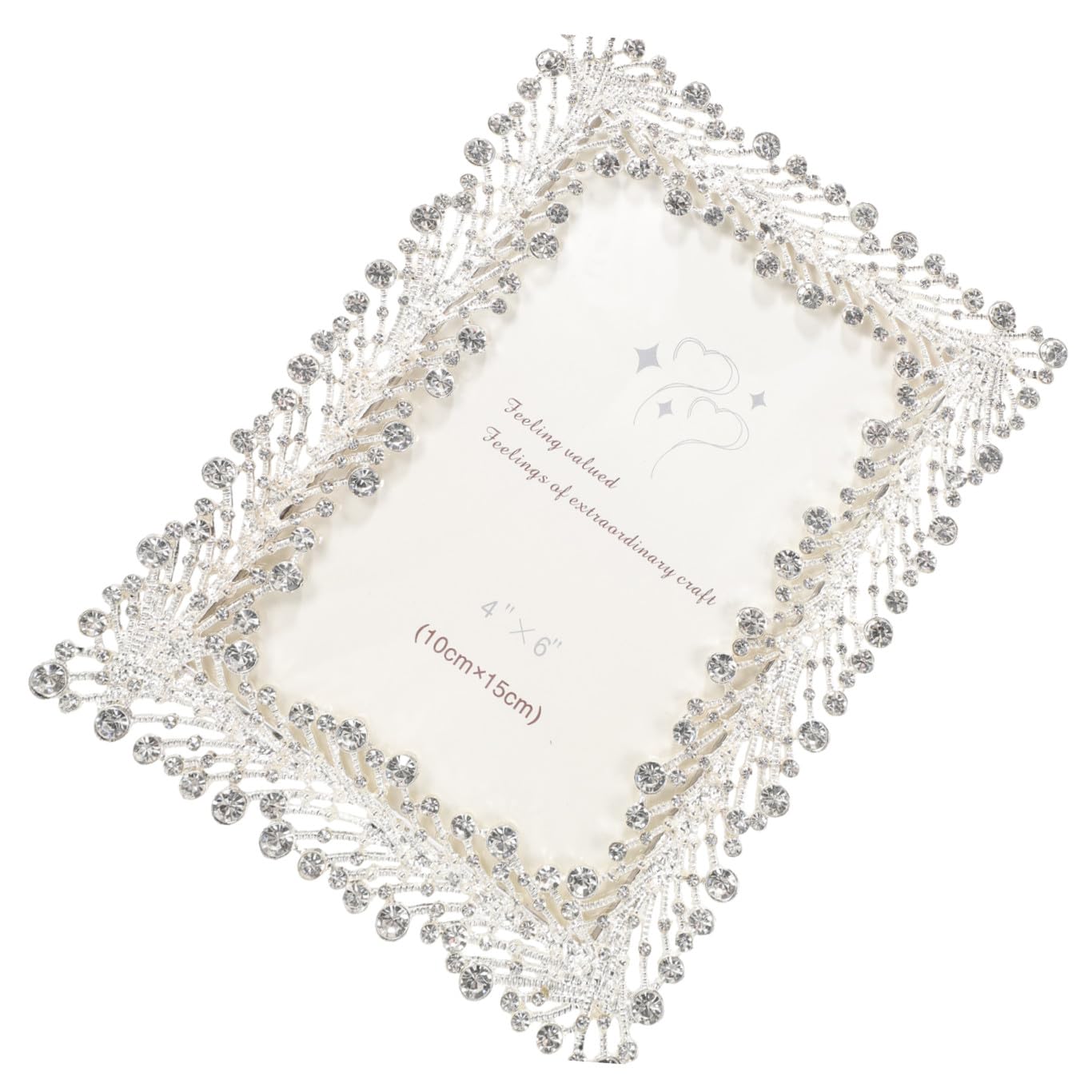 Strass Fotorahmen aus Zinklegierung und Glas für Hochzeitsfotos | Tischdeko für Shop und Wohnzimmer, Dekorativ, Schützt Aufnahmen, Einzigartiges Design in Schicker Eleganz