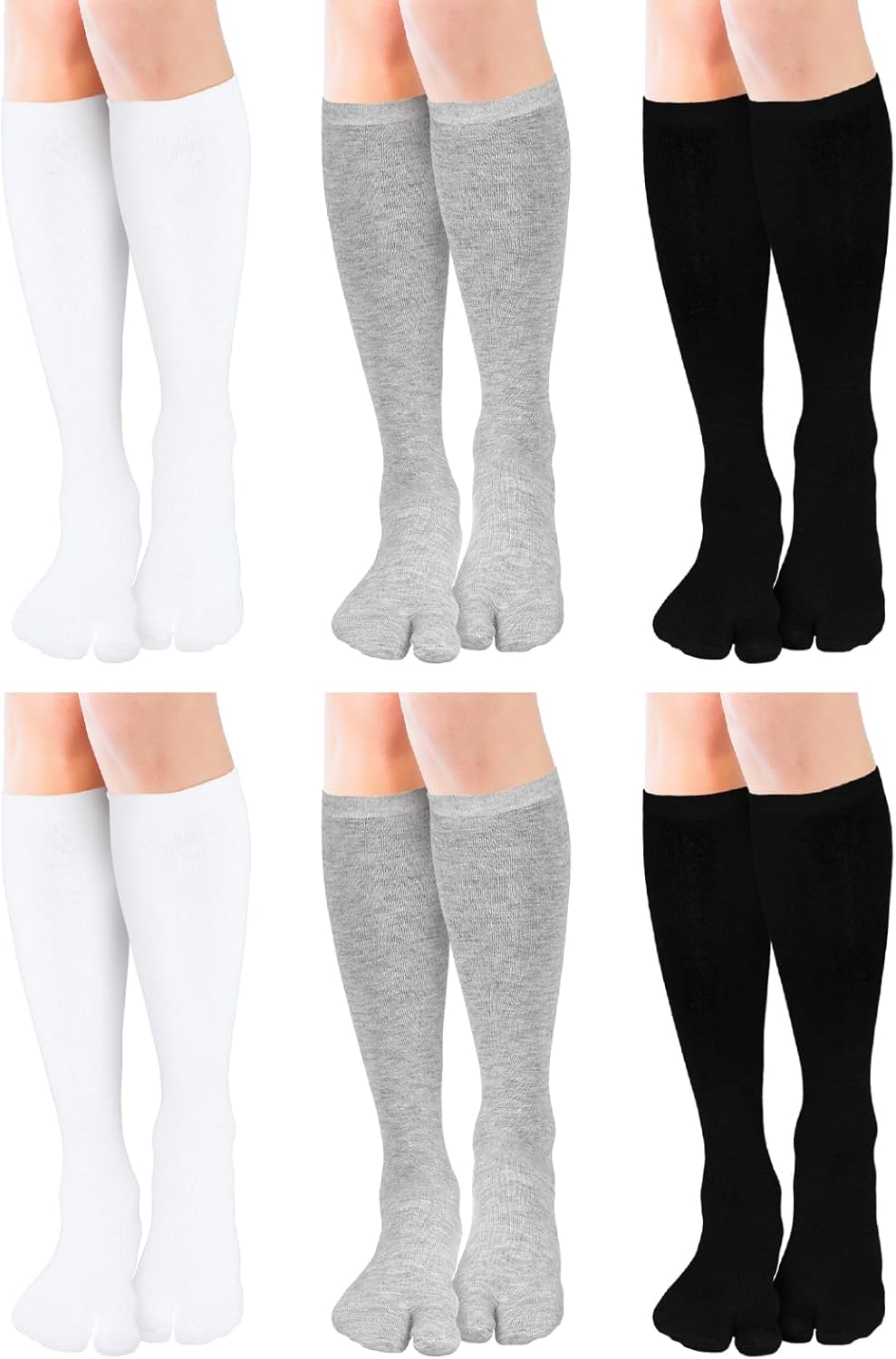 6 Pairs Japanese Toes Separated Socks for Men Women Unisex