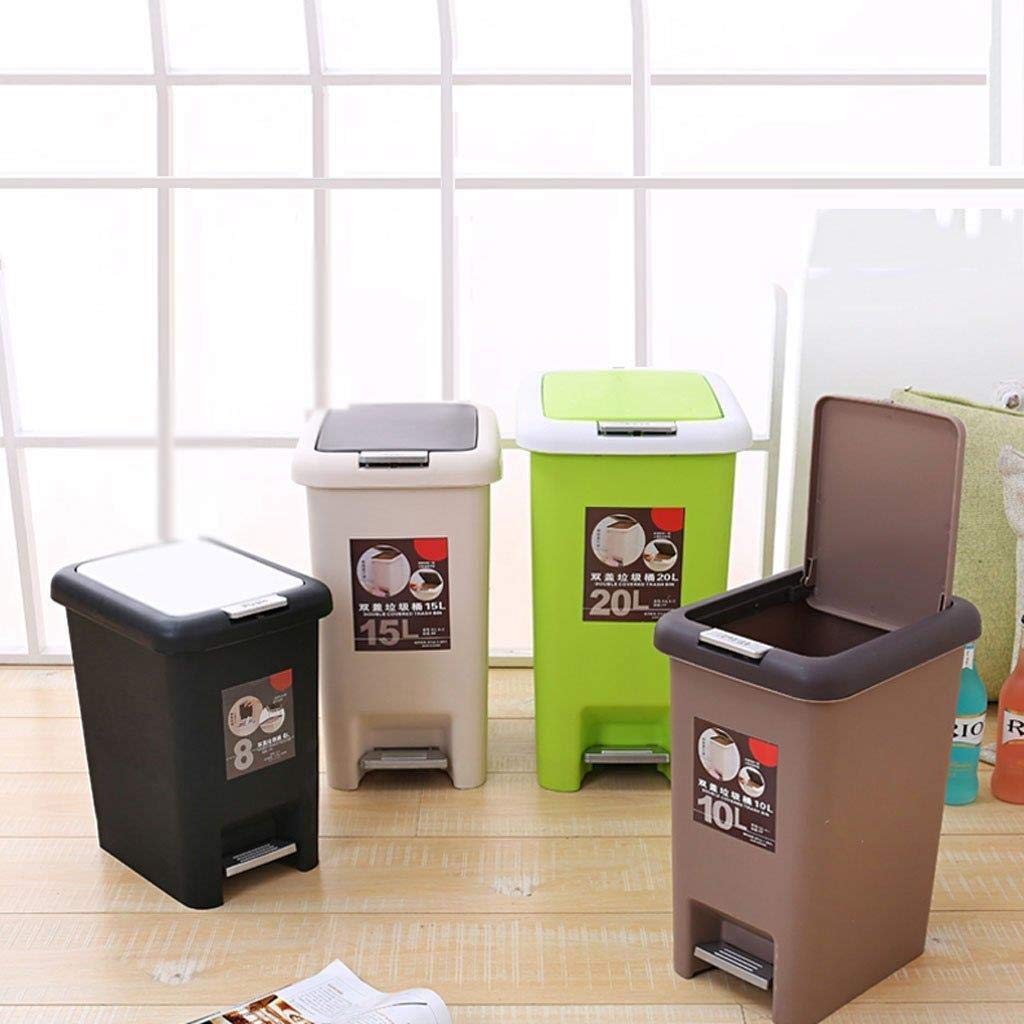 Abfallbins Mülleimer Pedal-Mülleimer Mit Deckel-Papierkorb Für Wohnzimmer Badezimmer Schlafzimmer Küche/Schwarz/15L.