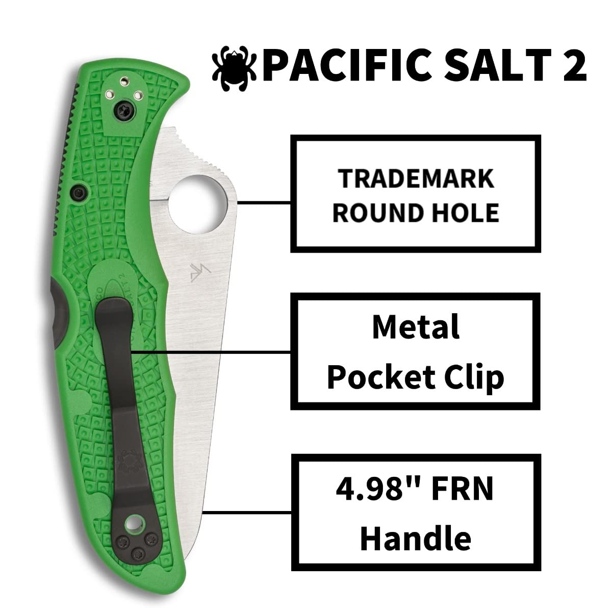 Amazon.co.jp: Spyderco Pacific Salt 2 軽量ナイフ 3.8インチ LC200N 