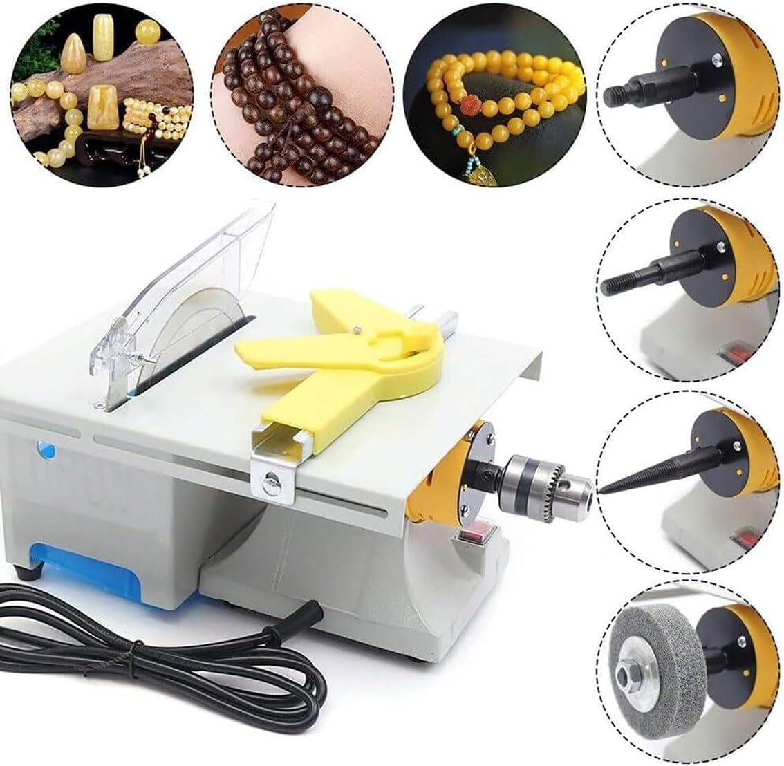 Multifunctional Jewelry Buffer Polisher,Countertop Polishing Buffing Machine with Polishing Accessories, Speed 0-10,000 RPM Adjustable, Polishing Wheel Diameter 75mm, for Office, Shop