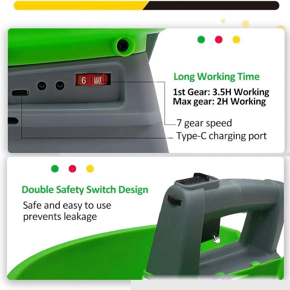 Cordless Handheld Seed Spreader,3L Portable Lawn Spreader with 5 Gear Adjust,Built in 2000mah Battery Salt Spreader, Variable Flow Rate,Adjustable Scatter Width,for Garden Lawn Small Farms