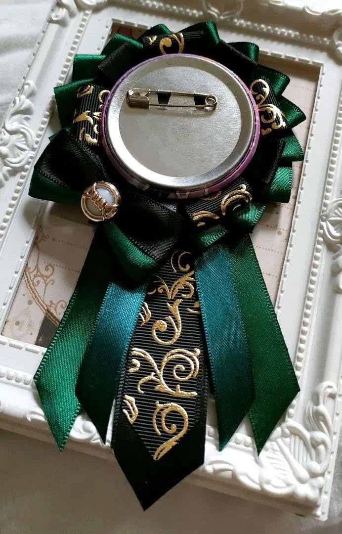 Amazon.co.jp: ⑦ 痛ロゼット 緑 黒 リボン 箔押し 豪華 ハンドメイド 