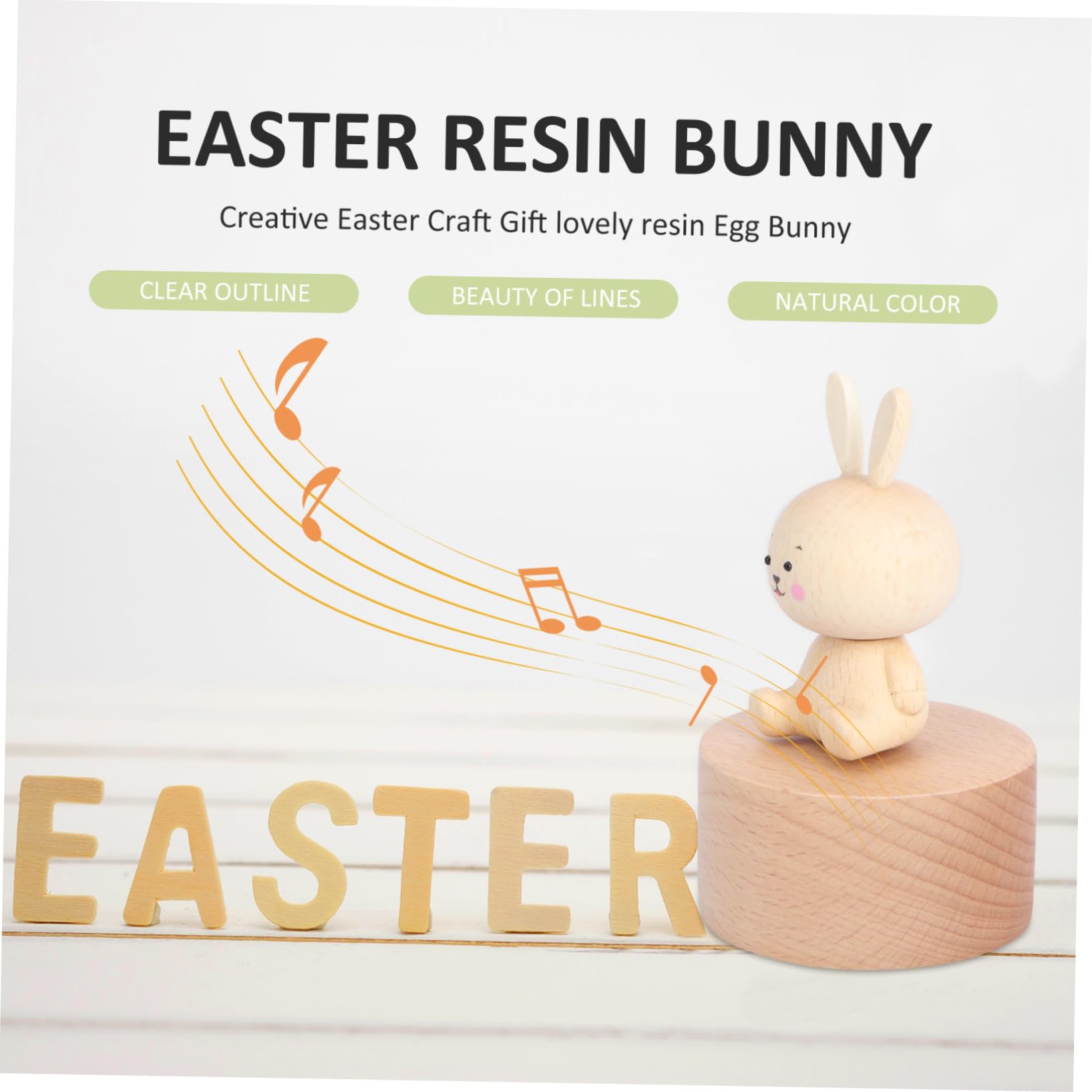 Ciieeo 2 Stk Musikbox Musical Besonders das der Musik Merch Die Ring kiddibuzz kindes music box Rabbit ornamente Desktop- Desktop-Ornament Heimdekoration Holz Khaki