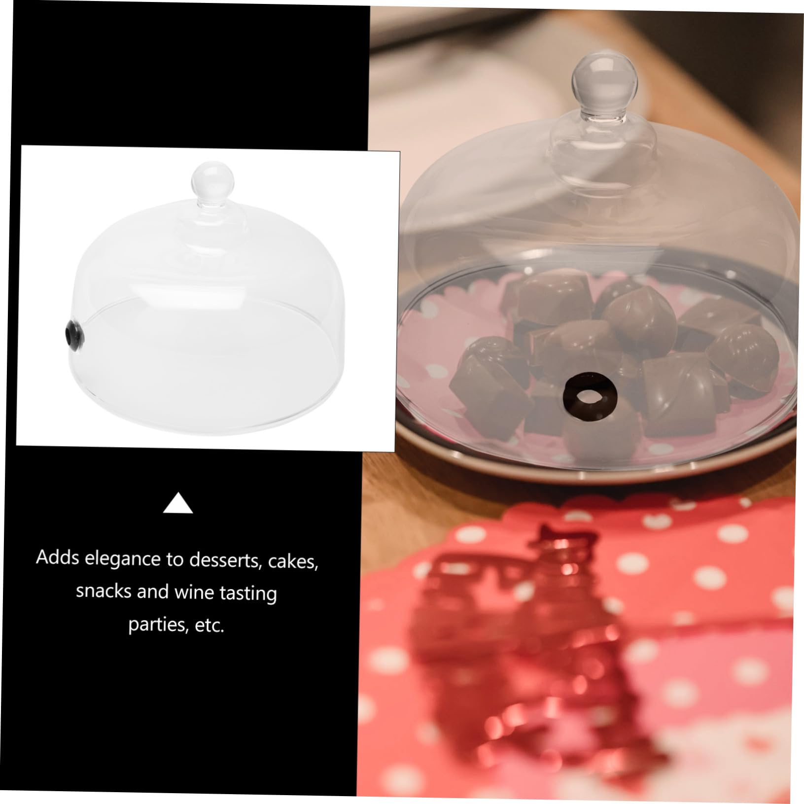 de Vidrio para Alimentos Transparente Tapa para Pasteles y Pan Protector de Postres con Asa Fácil de Limpiar y Almacenar para Frutas y Repostería Cocina y Profesional