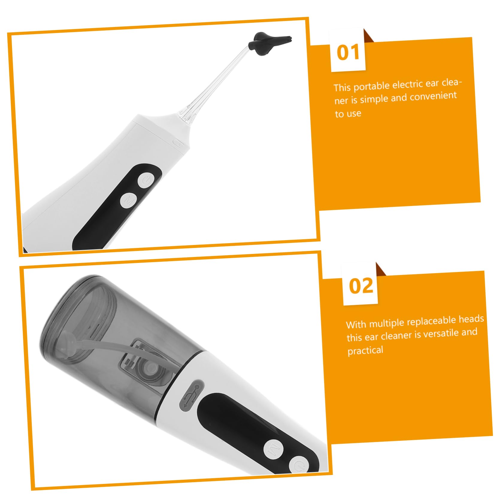 CALLARON 1juego Limpiador De Oídos Eléctrico Dispositivo De Eliminación De Cerumen Boquillas Herramienta De Limpieza De Oídos Para Adultos y Bebés Diseño Portátil y Práctico