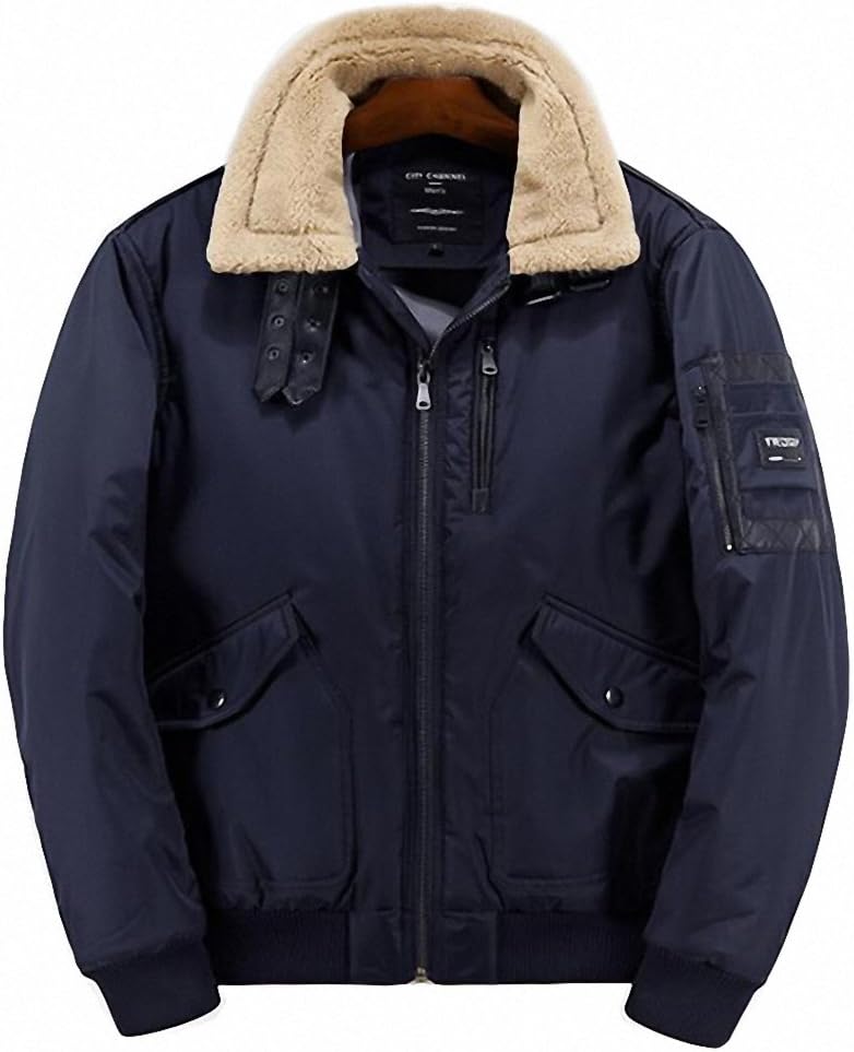 DWdui Men Bomber Jacket Thick Winter Parkas Military Tactical Jacket US Army Pilot Jacket Coat Motorcycle Wear TD-DSPD-002 Blue M