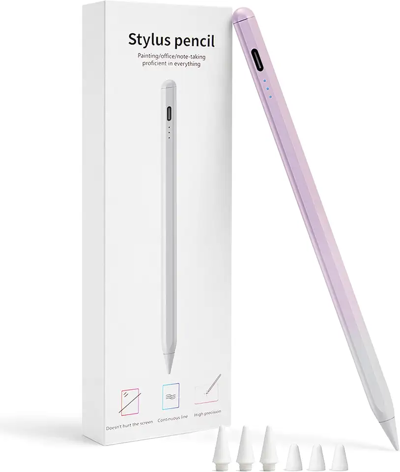 Caneta Stylus para iPad 2018-2025, (carga 3x mais rápida), sensibilidade de inclinação, precisão de pixel, caneta Stylus para Apple iPad 11/10/9/8/7/6ª geração, Pro 12,9/11/13 polegadas M4, Air 3/4/5