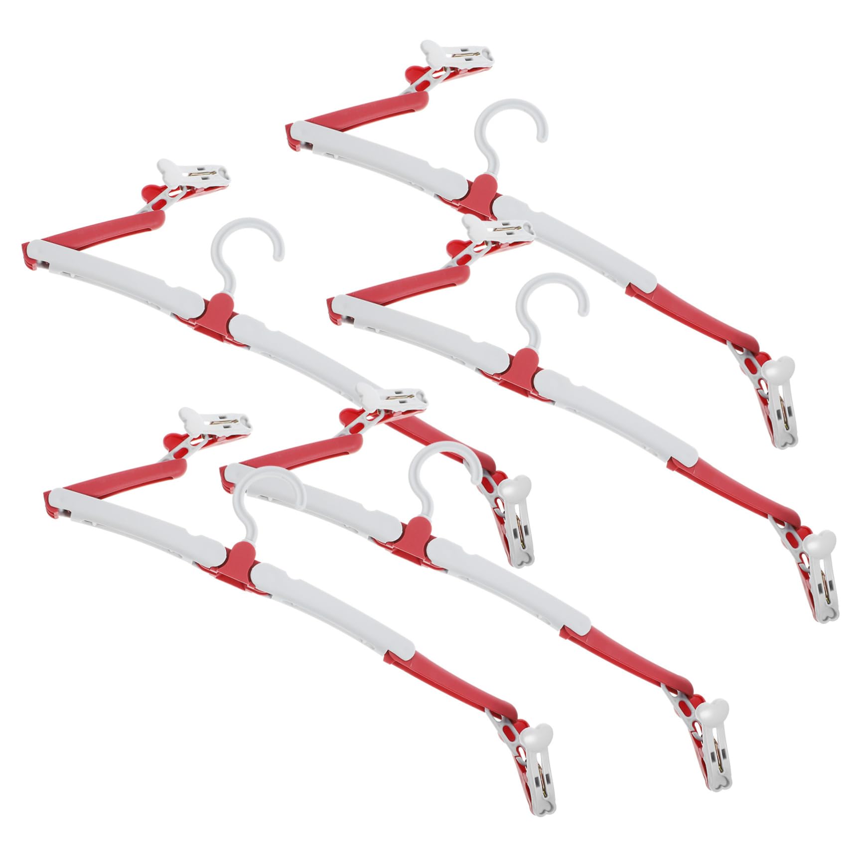 PRETYZOOM 5Pcs Portable Travel Clothes Hangers Collapsible Space Saving Hangers with Clips for Easy Drying Lightweight Material for Jeans and Outdoor Use