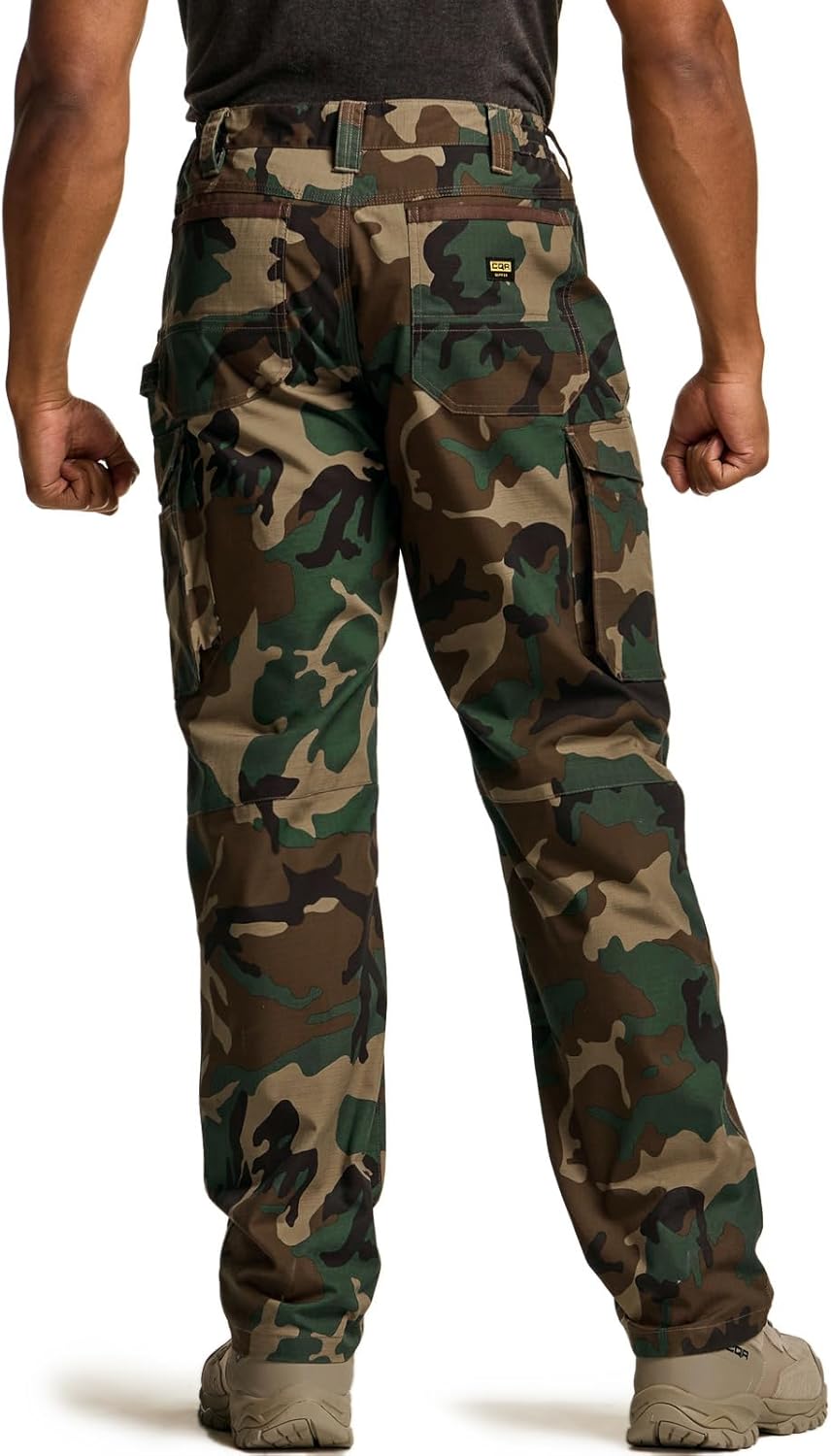 CQR Men's Quick Dry Work Pants, Water Resistant Outdoor Tactical Pants, Lightweight Stretch Cargo Hiking Pants - Image 2