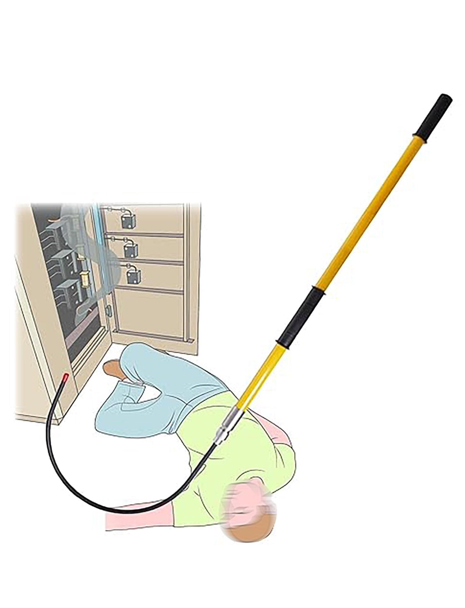 GHHVFEC Insulated Rescue Hook with Detachable Safety Pole for Electrical Emergencies and Drowning Rescue, High Load Capacity