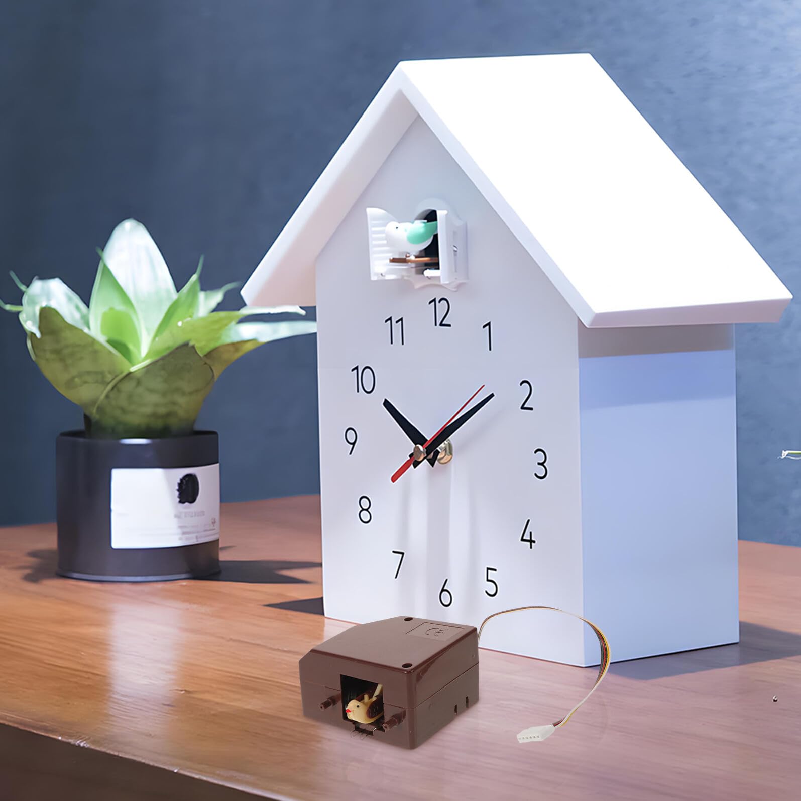 Angoily Mouvement d'Horloge à Coucou Quartz Musique et Mécanisme Rotatif Pièce de Remplacement DIY Précise pour Horloge Murale Rétro Contrôle Lumineux et Sonnerie Réglable Compatible
