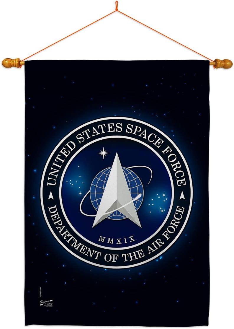 Space Force House Flag Armed Forces USSF United State Air American Military Delta Official Small Decorative Gift Yard Banner Double-Sided Made In USA 28 X 40