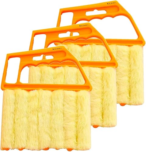 Cepillo veneciano limpiador de ventanas, 7 listones, extraíble y lavable, colector de polvo de microfibra, herramientas para persianas de ventana,