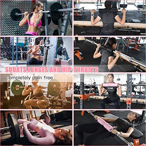 Atento 6 Pcs Barbell Pad Set With Weight Lifting Belt, Thick Cushion Hip Thrust Pad For Bench Press, Lunges, Workout, Leg Exercise, Squat Bar Pad For Relief Pressure From Neck & Shoulder With Anti-Slip Grain Cloth For Smith Machine & Olympic Bars, With 2 Gym Ankle Straps, Hip Resistance Band, Carry Bag (Black) #TOP1