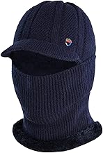 Balaclava Winter Women Men Thermal Fleece Balaclava Hat Elastic Knitted Hat with Neck Warmer with Warm Fleece Lining Balaclava for Cycling
