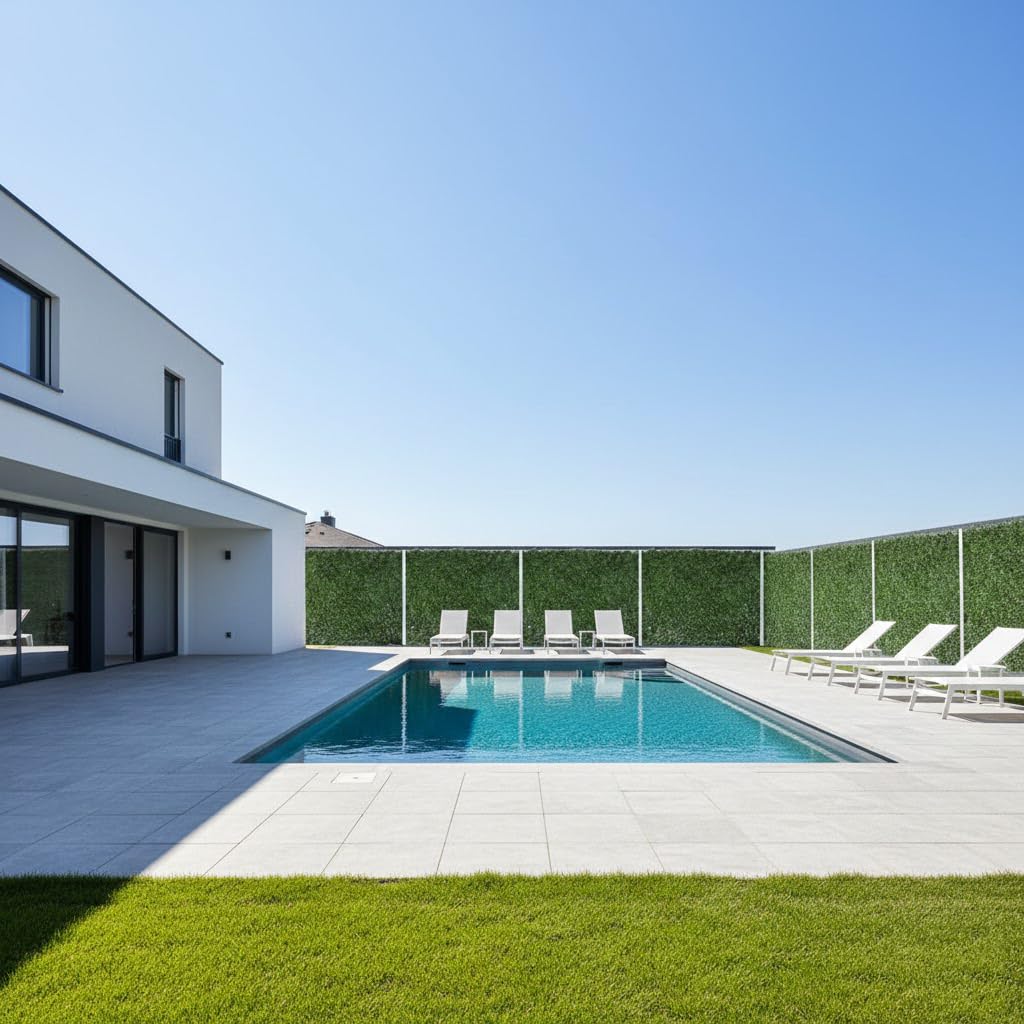 Suinga Seto Artificial Ocultación Jardin 1,5x3 m | Seto Premium Hoja Ancha | Seto ocultación 100% | Seto Artificial Decorativo