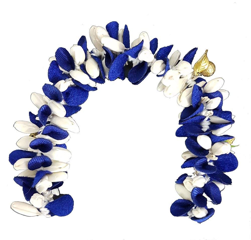 Inaaya Hair Decoration Hair Gajra For Hair, Hair Styling Gajra, Velvet Gajra, Blue, 20 Gram, Pack Of 1