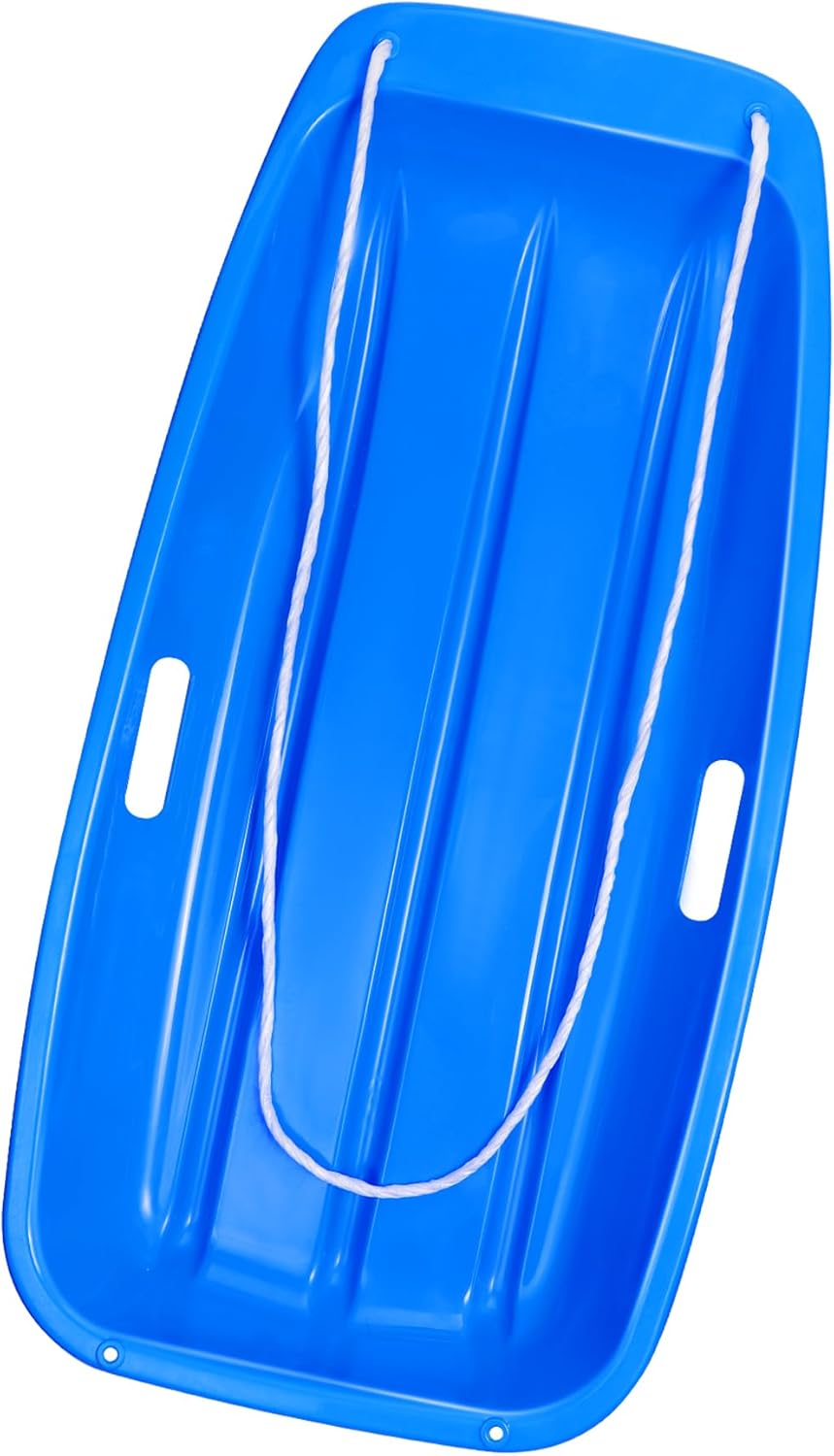 Snow Sled, 35" Sleds for Kids and Adult, Downhill Sprinter Heavy Duty Toboggan Sled, for 1-2 Riders with Handles and Pull Ropes, Ultimate Snow Toys for All Winter Conditions Outdoor Sledding Gift