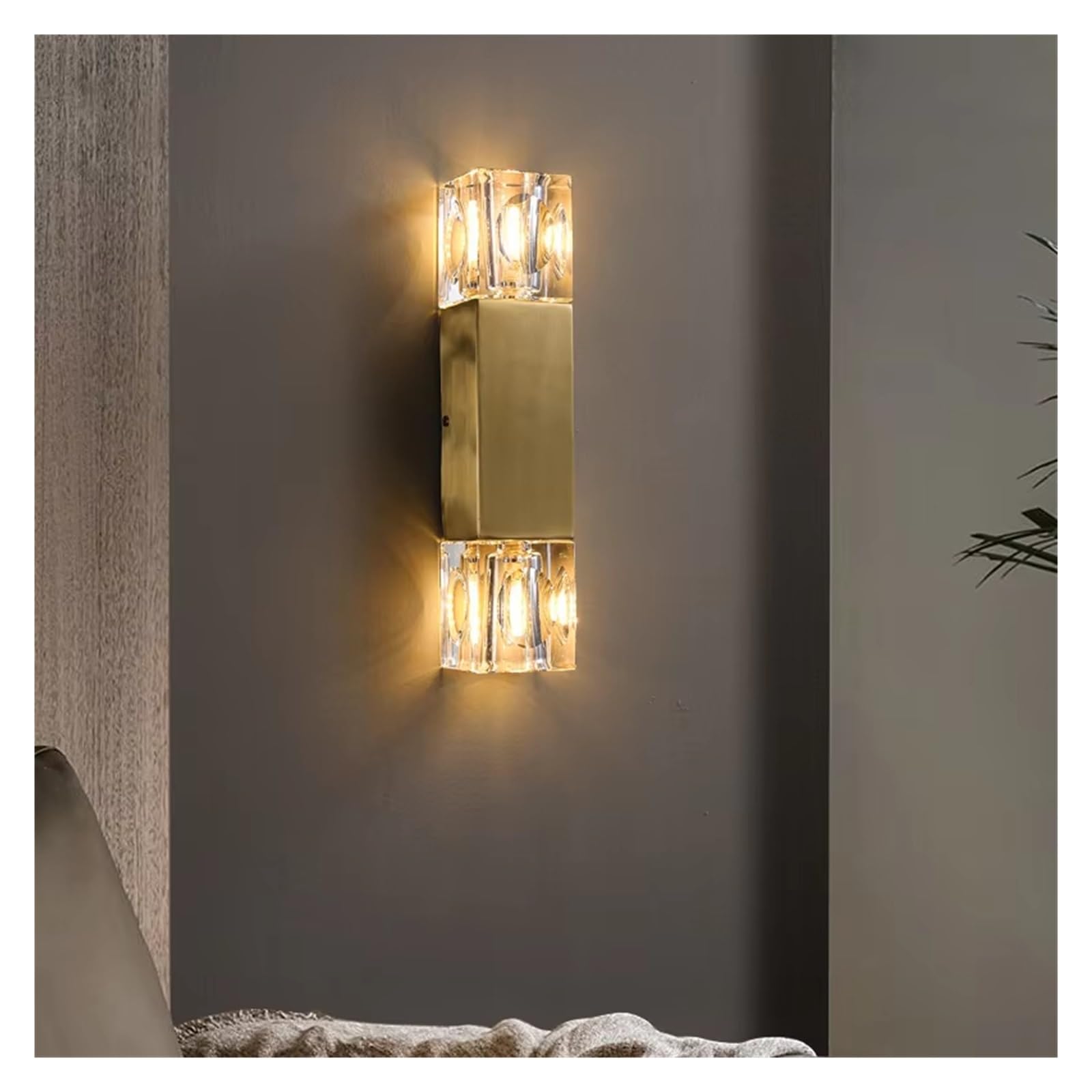 IvyLoutish Modern Golden Crystal Wall Lamp Copper LED Aisle Corridor Stair Wall Lamp Parlor Bedroom Porch Wall Light,Modern