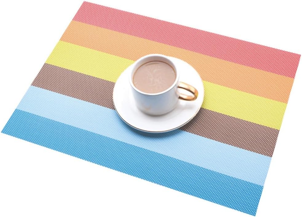 Striped Placemat Table Insulation Placemat Bowl Placemat Table Decoration Mat(D)