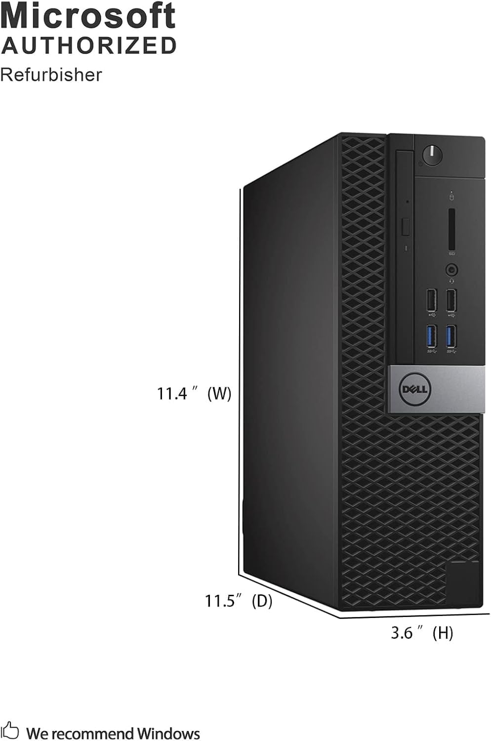 Dell Optiplex 3040 SFF Desktop Computer PC, Intel Core i5-6500, 8 GB RAM, 256 GB SSD, WiFi, Bluetooth, tastiera US QWERTY, Windows 11 Pro (ricondizionato)
