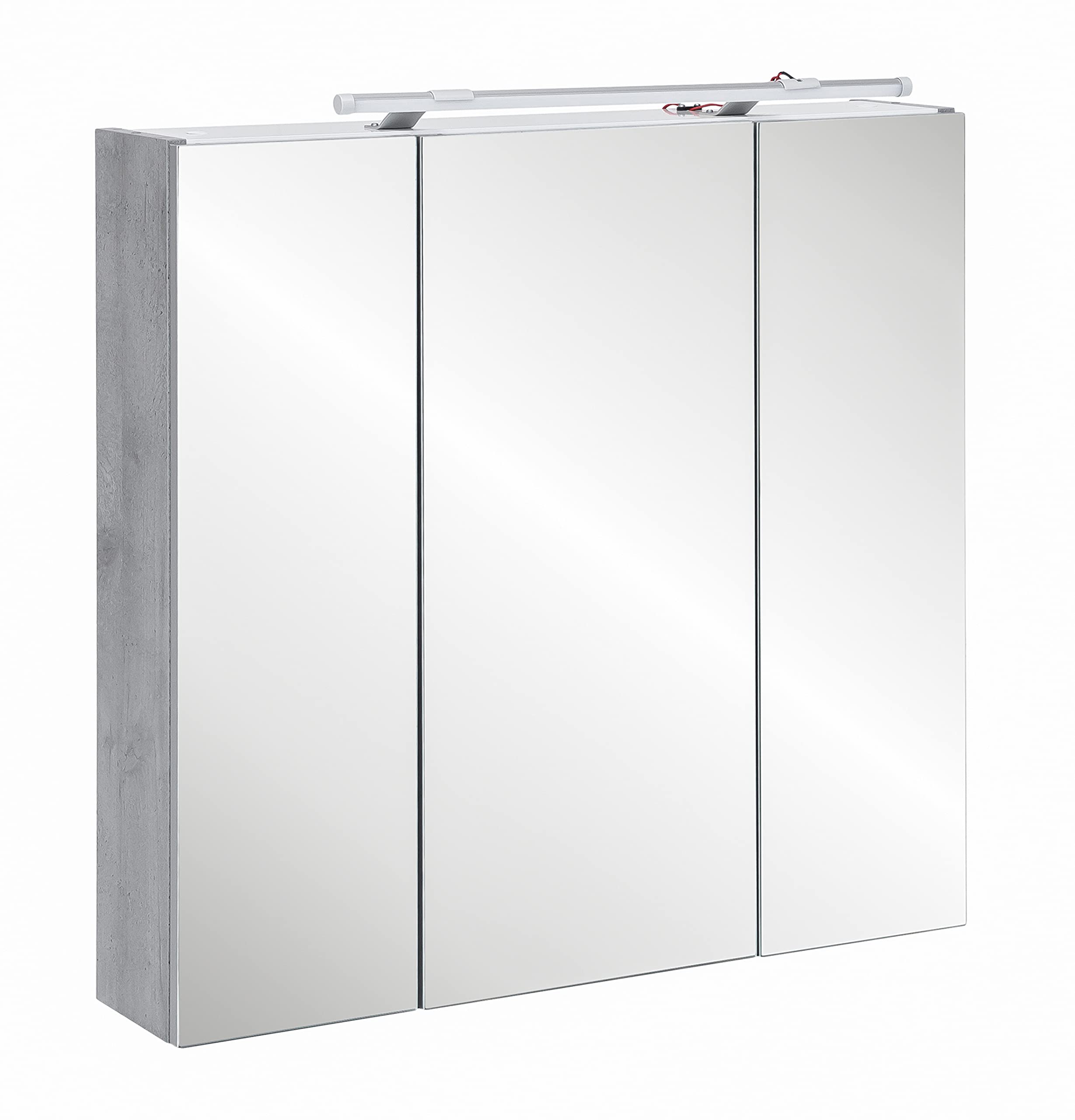 Schildmeyer Bello 701315 - Set di mobili per Il Bagno, 3 Pezzi, Grigio Pietra/Bianco Lucido