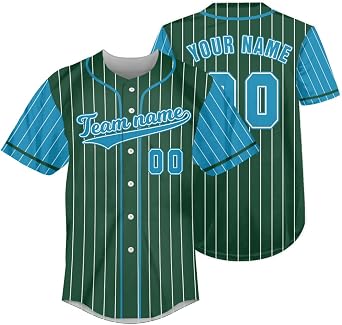 Custom Pinstripe Green Baseball Jersey Personalized Name Number Printed Uniform Sports Shirts for Men Women Youth