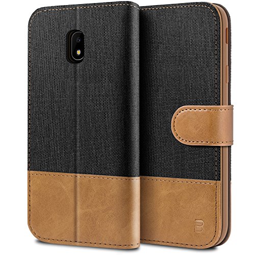 BEZ Funda Samsung J5 2017, Carcasa Compatible para Samsung Galaxy J5 2017, Libro de Cuero con Tapas y Cartera, Cover Protectora con Ranura para Tarjetas y Billetera, Cierre Magnético, Negro