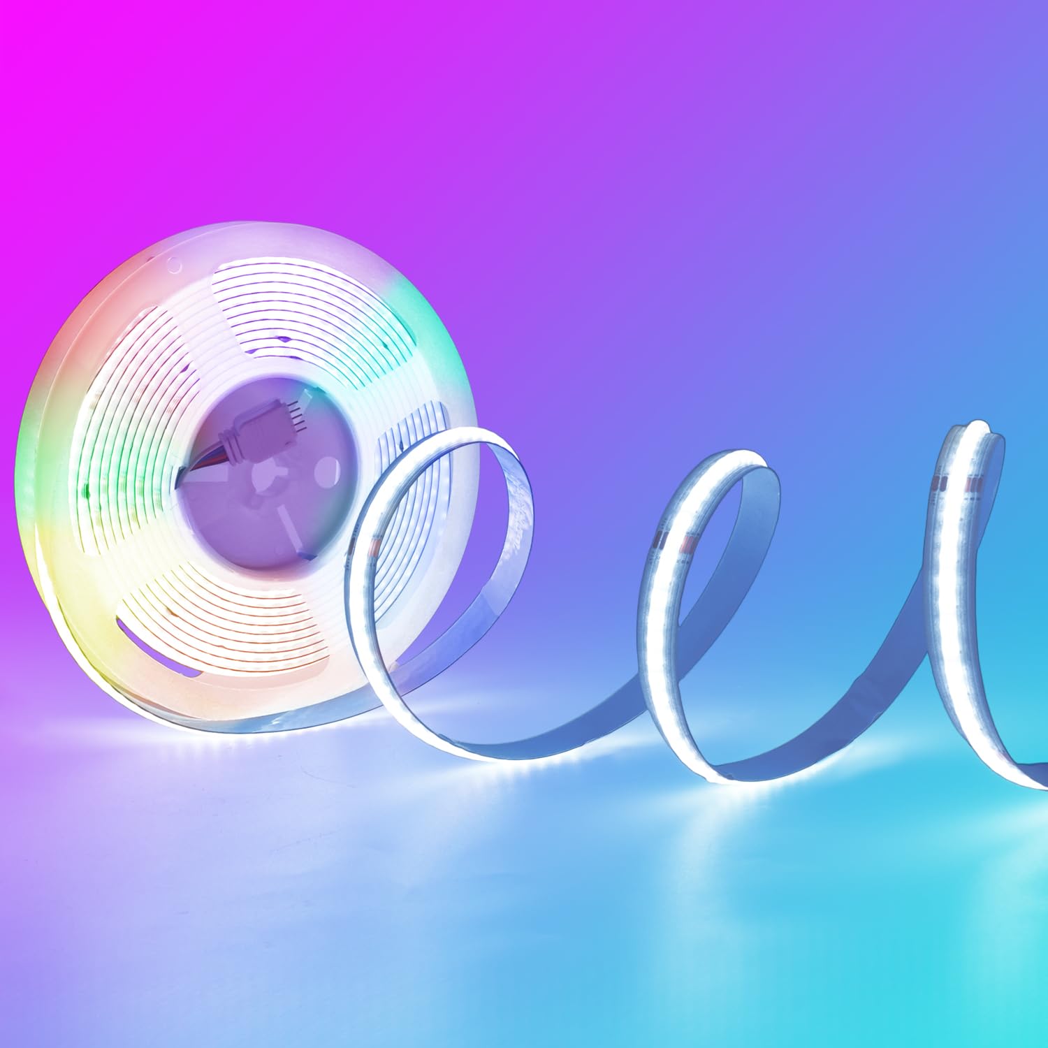 SEZO COB RGBW LED Strip RGBWW FCOB RGB warm wit (3000K) Flexibel Hoge Dichtheid 896LEDs/m 16 W/M DC24V 12mm Breed Multicolor IP30 voor Slaapkamer keuken feest doe-het-zelf