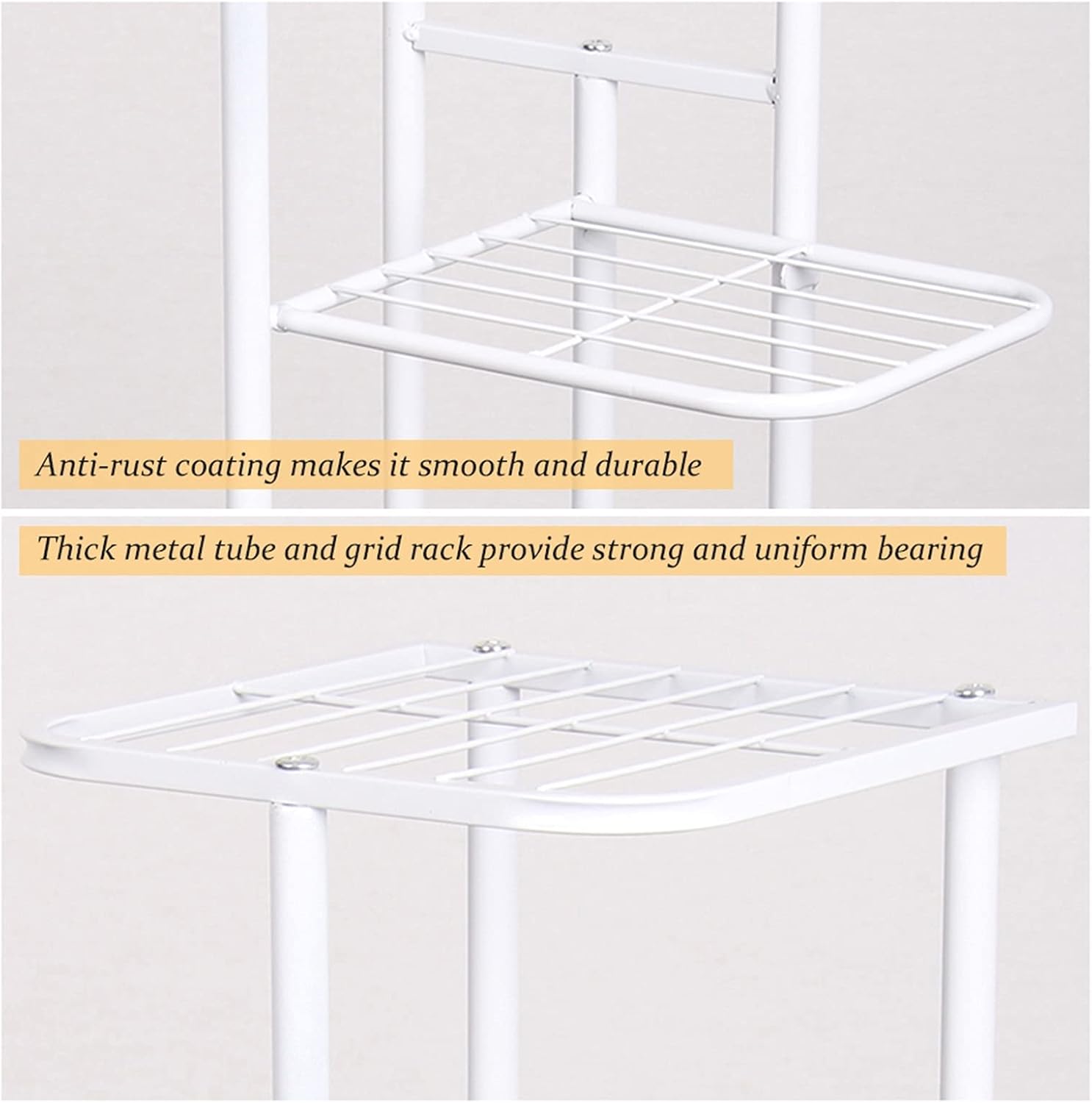 Flower Stand 4 Tier 5 Potted Plant Stand Flower Pots Rack Display Shelf Home Decoration Potting Ladder Storage Shelving Rack for Potted Plant Plant Stand(W)