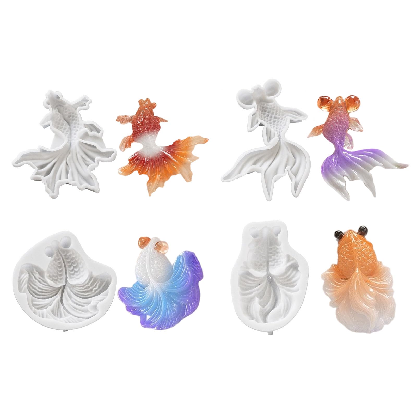Kois Fish Shape Molds Epoxy Resin Molds For Jewelry Flexible Keychain Pendant Craft Making Jewelry Supplies Flexible Silicone Moulds