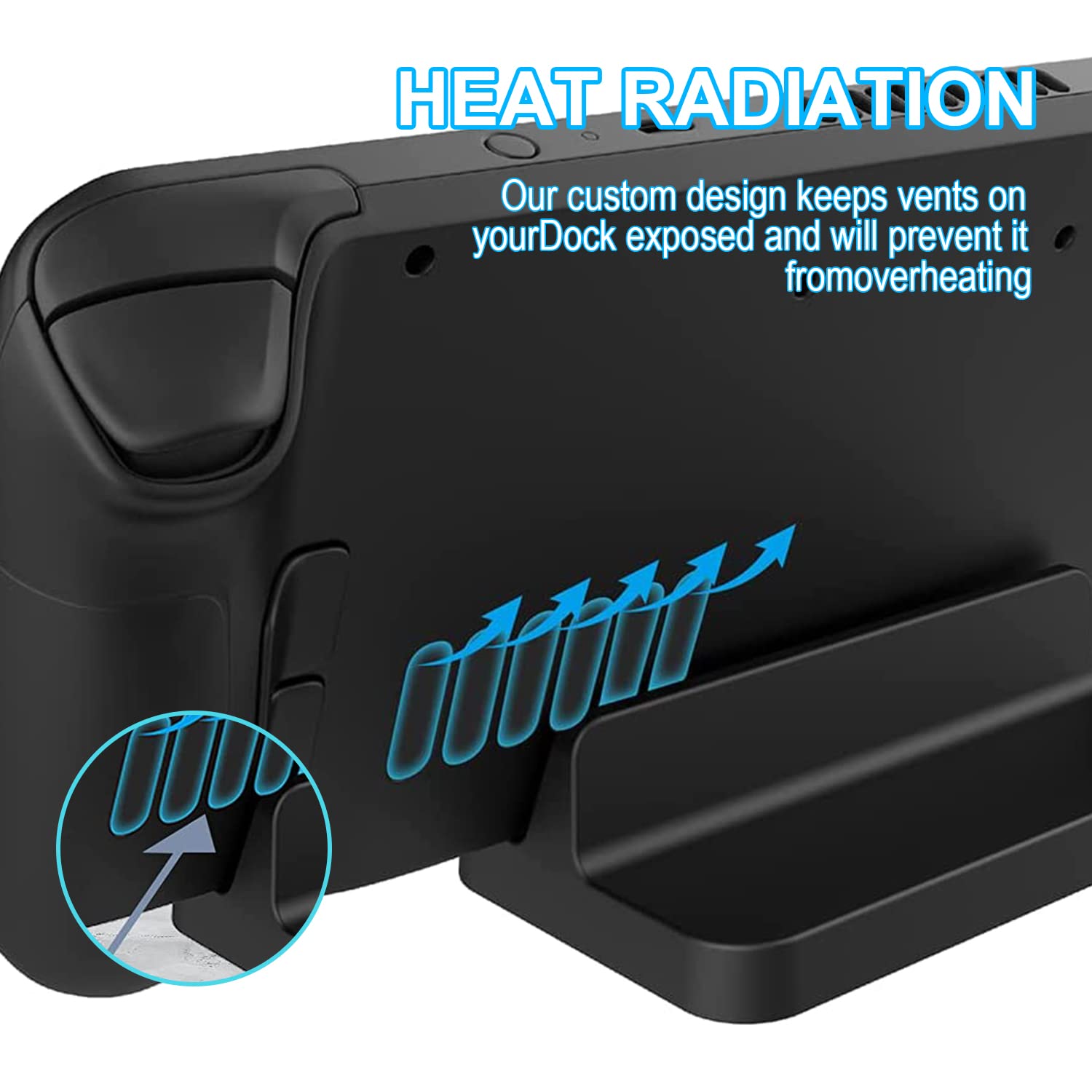 Byffoer Soporte compatible con Valve Steam Deck y Nintendo OLED Lite, funda para Steam Deck antideslizante, disipación de calor, ligero, soporte para consola de juegos