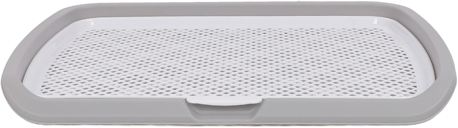 Puppy Potty Training Tray Detachable Washable Mesh Dog Pee Pad Holder Tray for Small Breed Dogs Portable Pet Toilet Box Easy Clean, Indoor Puppy Pee Pad Holder (Gray)