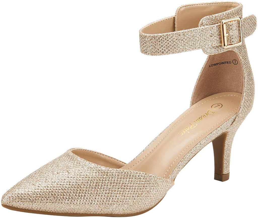 DREAM PAIRS zapatos puntiagudos de vestir para mujer, de tacón bajo