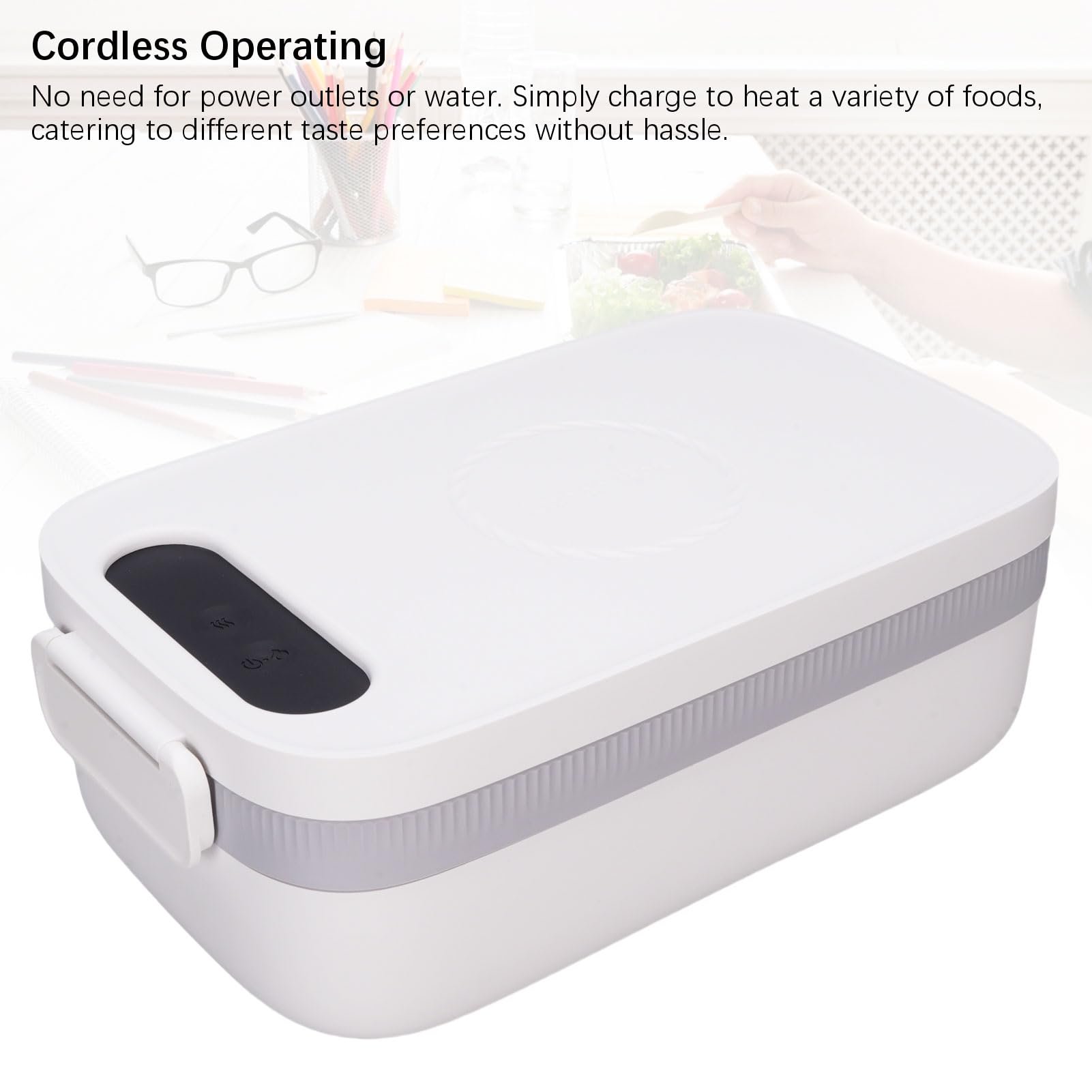 Yosoo Health Gear Lunch Box Riscaldato Lunch Box Elettrico in Acciaio Inossidabile 304 14000mAh Scaldavivande Senza Fili Grande capacità Riscaldamento Rapido per Lavoro Auto Viaggi Picnic Scuola Uso