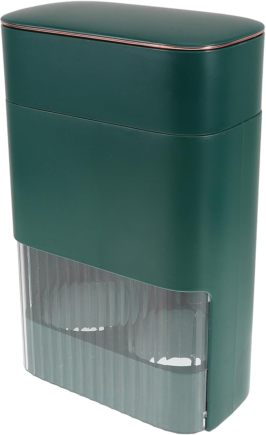 Wall Mount Paper Cup Dispenser Dark Green Double Tube with Storage Box Universal Disposable Cup Holder Water Cooler for Home Office Gym