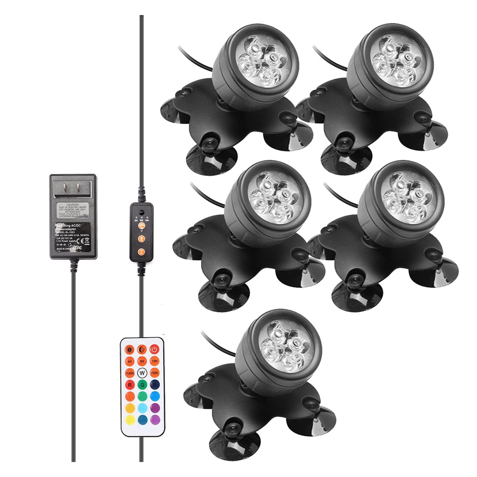 Światła do basenu RGB Nurkowanie Staw IP68 Wodoodporne podwodne akwarium Spotlight 36 LED Ogród Krajobraz Lampa trawnikowa Tworzenie Atmosfery(5pcs)