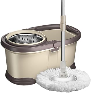 Spin Mop Wringer Bucket Set - for Home Kitchen Floor Cleaning -Upgraded Self-Balanced Easy Press