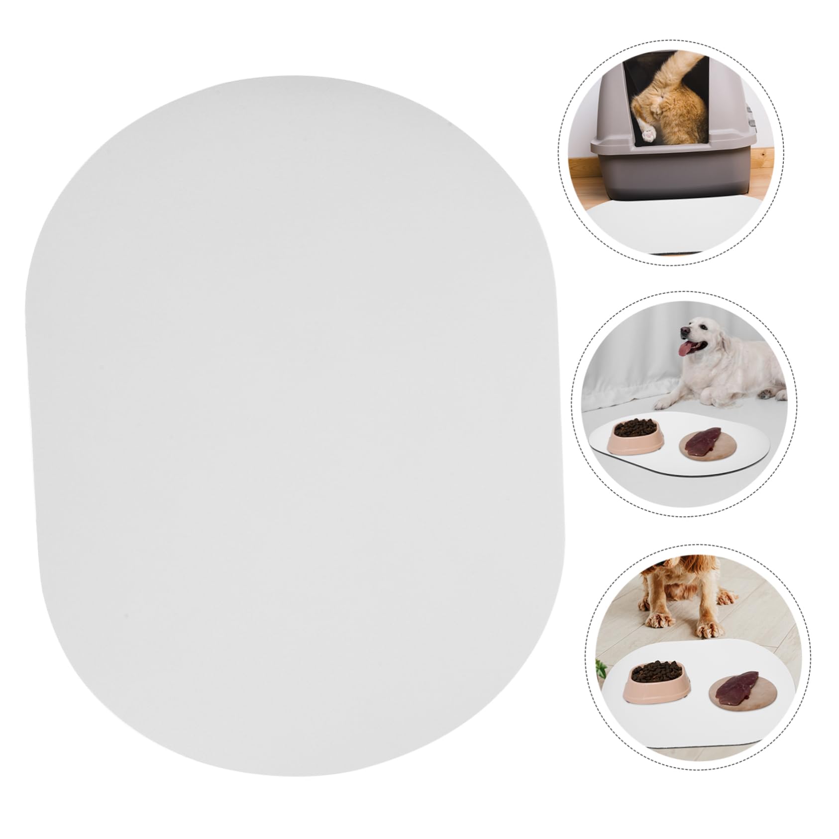 BESPORTBLE 5pezzi Tappetino Assorbente Per Ciotole Per Cani e Gatti Antigoccia Facile Da Pulire Ovali Per Alimentazione e Protegge Pavimento