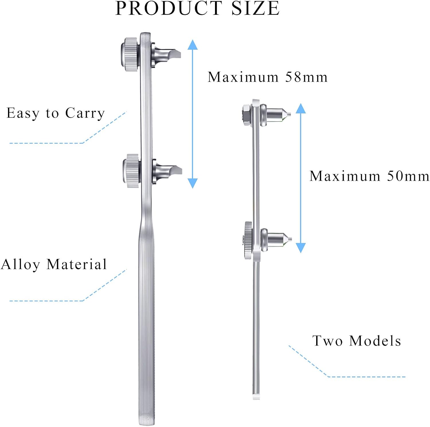 2 Piece Adjustable Watch Back Case Opener Kit Stainless Steel 58 mm and 50 mm Alloy Wrench Type Watch Back Cover Opener Watch Back Remover Tool for Battery Replacement Watch Repair : Clothing, Shoes & Jewelry